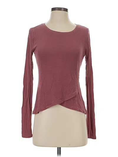 Pre-owned Gap Fit Long Sleeve T-shirt In Burgundy