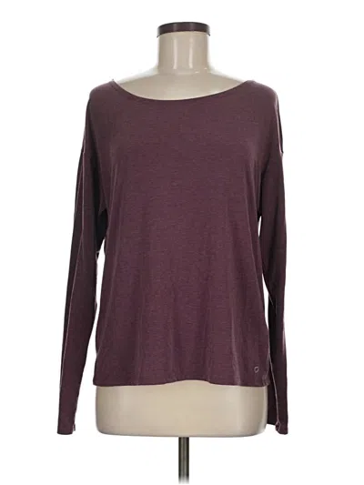 Pre-owned Gap Fit Long Sleeve T-shirt In Burgundy