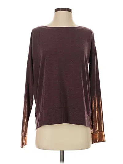 Pre-owned Gap Fit Long Sleeve T-shirt In Burgundy