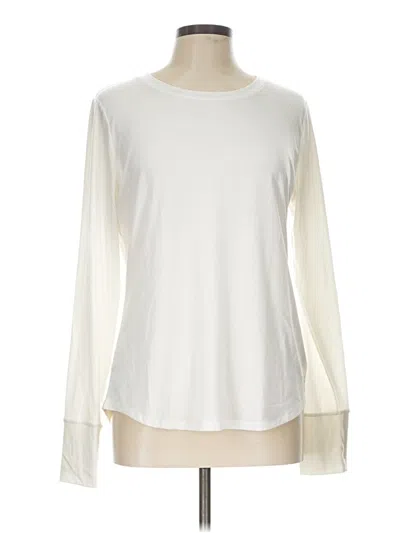 Pre-owned Gap Fit Long Sleeve T-shirt In Ivory