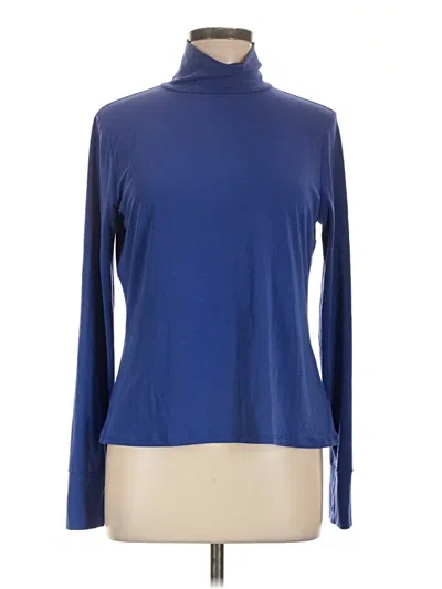 Pre-owned Gap Fit Long Sleeve Turtleneck In Blue