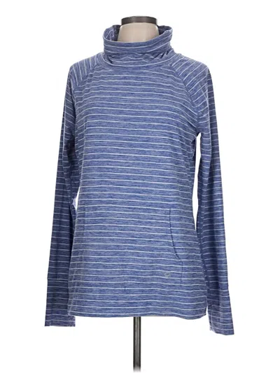 Pre-owned Gap Fit Long Sleeve Turtleneck In Blue