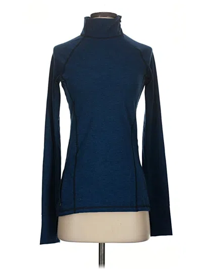 Pre-owned Gap Fit Long Sleeve Turtleneck In Blue