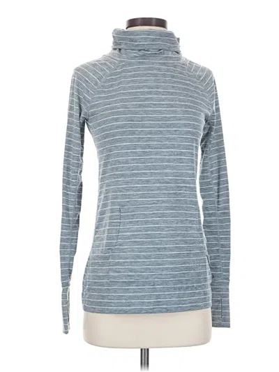 Pre-owned Gap Fit Long Sleeve Turtleneck In Blue