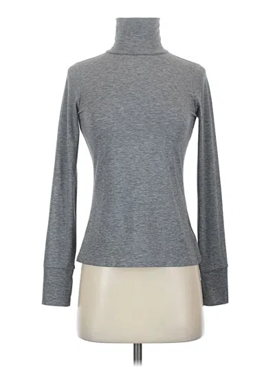 Pre-owned Gap Fit Long Sleeve Turtleneck In Gray