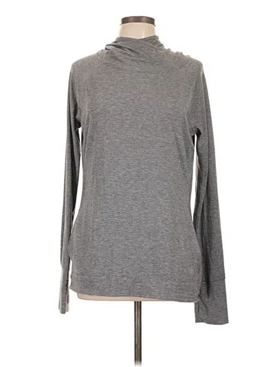 Pre-owned Gap Fit Long Sleeve Turtleneck In Gray