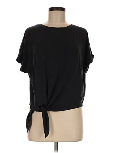 Pre-owned Gap Fit Short Sleeve Top Black Boatneck Tops