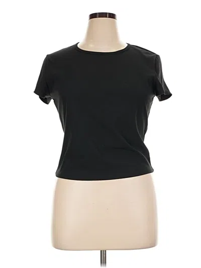 Pre-owned Gap Fit Short Sleeve Top Black Crew Neck Tops