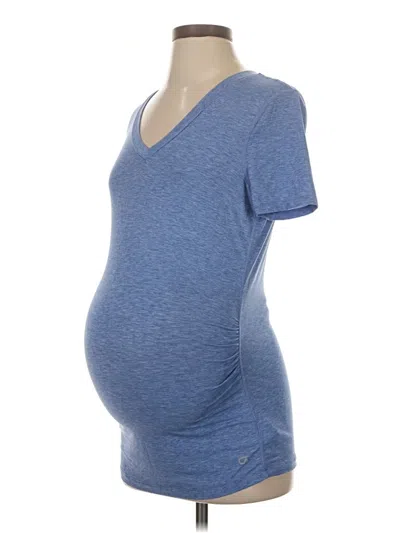 Pre-owned Gap Fit Short Sleeve Top Blue Scoop Neck Tops