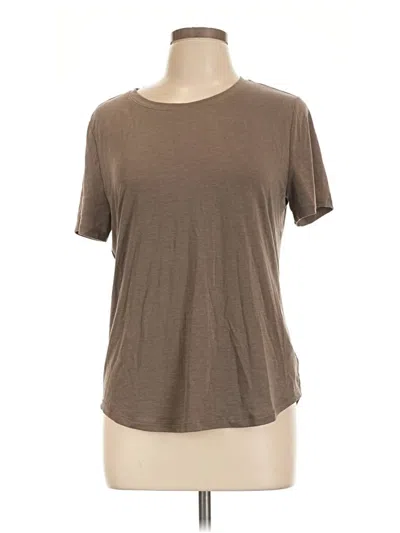 Pre-owned Gap Fit Short Sleeve Top Brown Crew Neck Tops