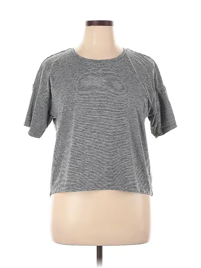 Pre-owned Gap Fit Short Sleeve Top Gray Crew Neck Tops