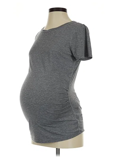 Pre-owned Gap Fit Short Sleeve Top Gray Scoop Neck Tops
