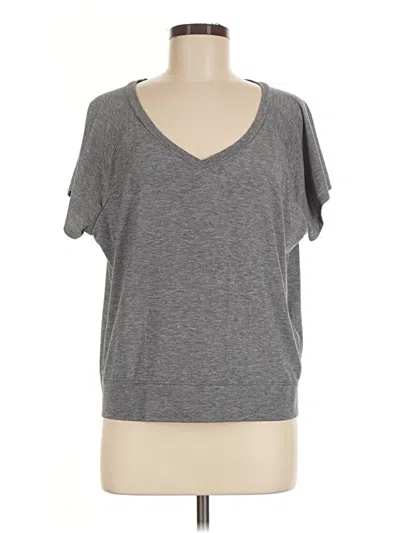 Pre-owned Gap Fit Short Sleeve Top Gray V-neck Tops