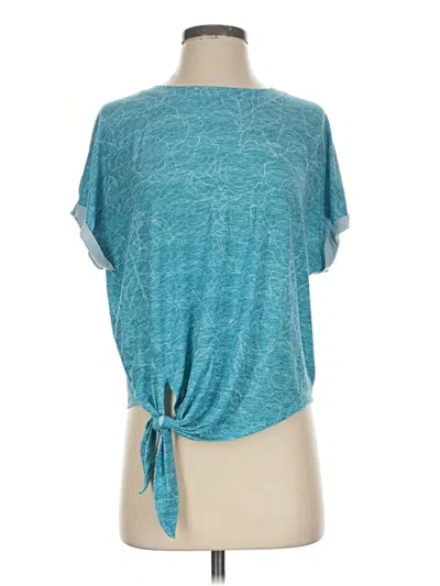 Pre-owned Gap Fit Short Sleeve Top Teal Boatneck Tops