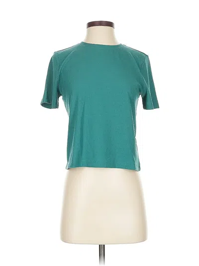Pre-owned Gap Fit Short Sleeve Top Teal Crew Neck Tops In Blue