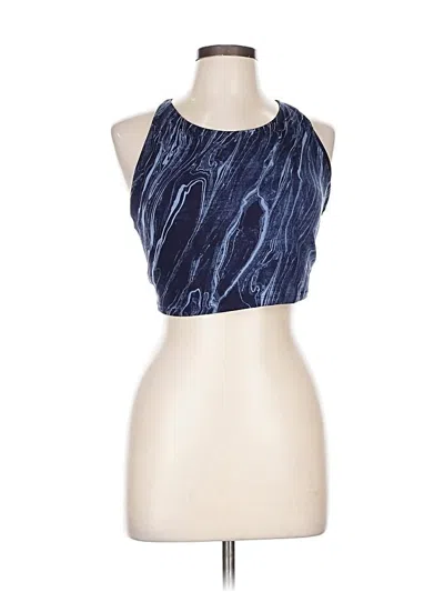 Pre-owned Gap Fit Tank Top Blue Halter Neckline Tops