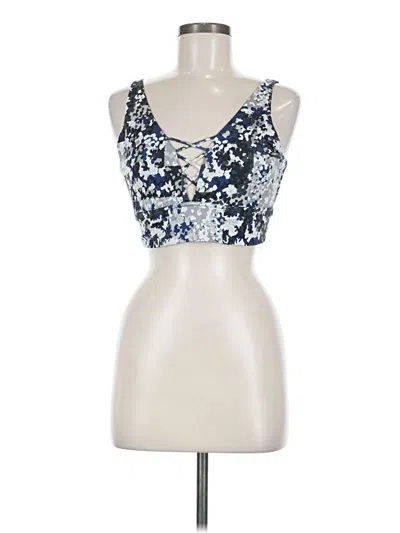 Pre-owned Gap Fit Tank Top Blue Plunge Neckline Tops