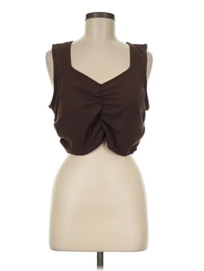 Pre-owned Gap Fit Tank Top Brown Strapless Neckline Tops