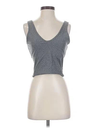 Pre-owned Gap Fit Tank Top Gray Plunge Neckline Tops