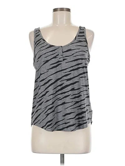 Pre-owned Gap Fit Tank Top Gray Print Pattern Scoop Neck Tops
