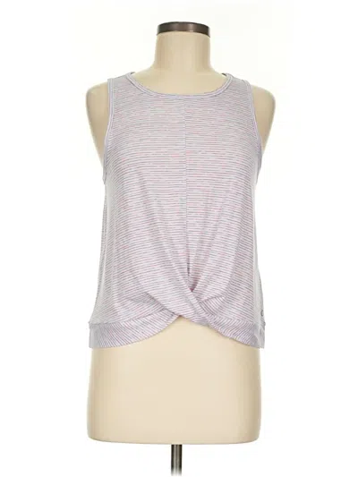 Pre-owned Gap Fit Tank Top Gray Stripes Pattern Halter Neckline Tops