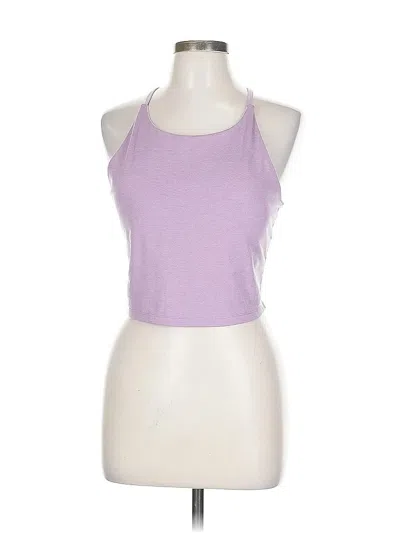 Pre-owned Gap Fit Tank Top Purple Solid Pattern Halter Neckline Tops