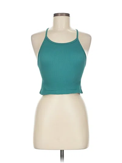 Pre-owned Gap Fit Tank Top Teal Halter Neckline Tops In Blue