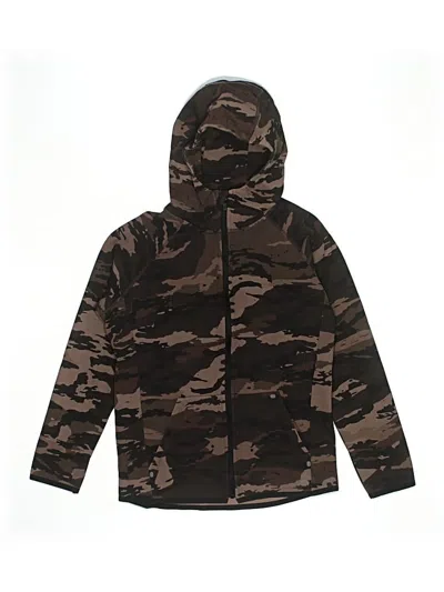Pre-owned Gap Fit Kids' Zip Up Hoodie In Brown