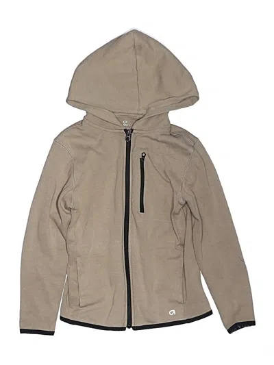 Pre-owned Gap Fit Kids' Zip Up Hoodie In Tan
