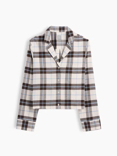 Gap Flannel Crop Pj Shirt In White