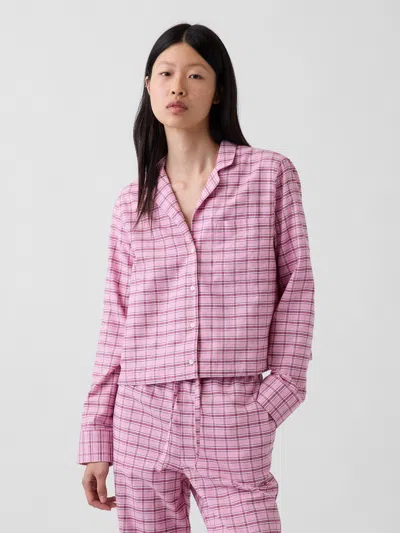 Gap Flannel Crop Pj Shirt In Multi