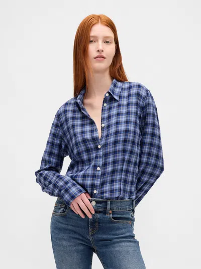 Gap Flannel Fitted Plaid Shirt