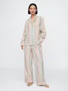Gap Flannel Pj Set In Multi Color Happy Stripe