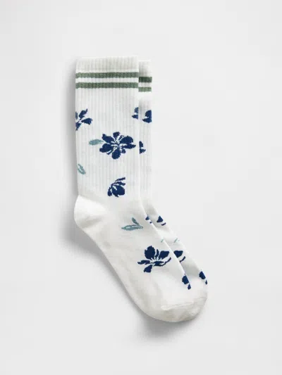 Gap Floral Crew Socks In Blue
