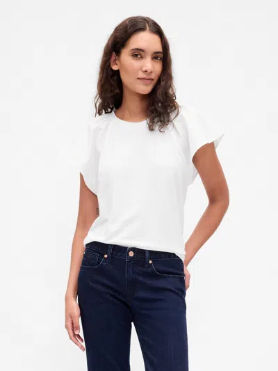 Gap Flutter-sleeve T-shirt In White