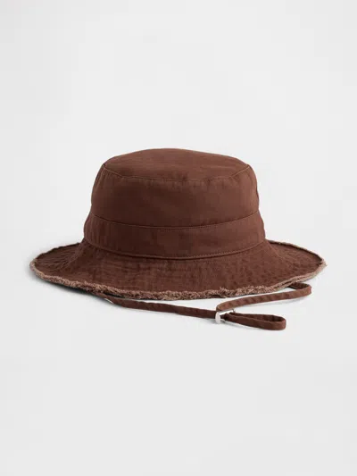 Gap Frayed Bucket Hat In Brown