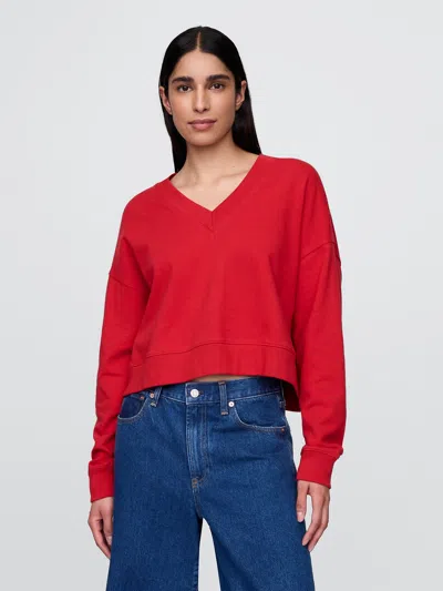 Gap French Terry Cropped V-neck Sweatshirt