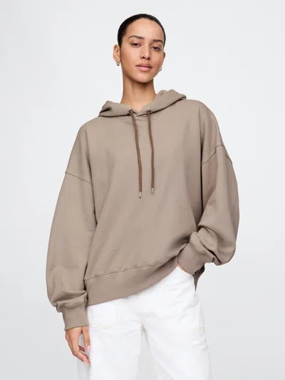Gap French Terry Oversized Hoodie In Quail Brown