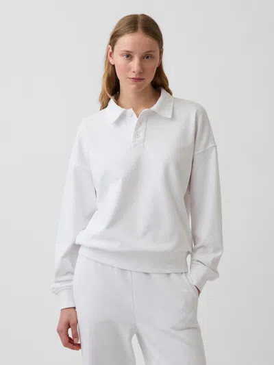 Gap French Terry Oversized Polo Shirt Sweatshirt In White
