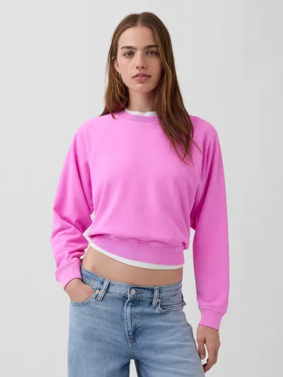 Gap French Terry Raglan Sweatshirt In Pink