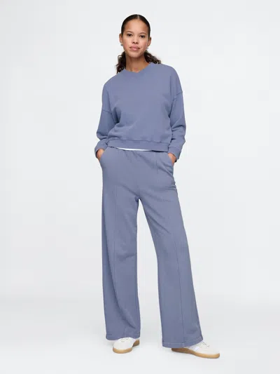 Gap French Terry Seamed Wide-leg Sweatpants In Larkspur Blue