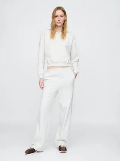 Gap French Terry Seamed Wide-leg Sweatpants In Pale Heather Grey