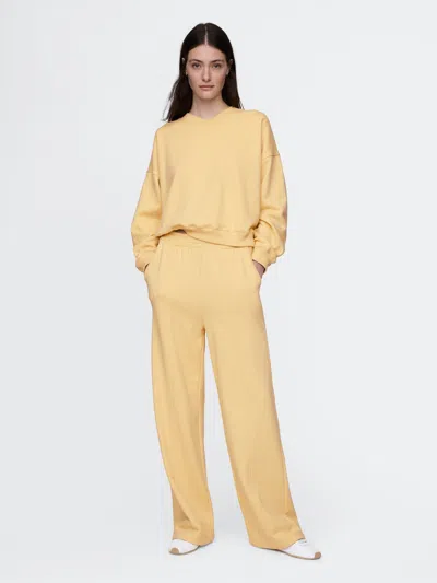 Gap French Terry Seamed Wide-leg Sweatpants In Straw Yellow