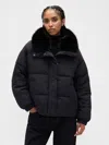 Gap Fur-trim Puffer Jacket In Black