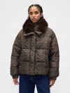 Gap Fur-trim Puffer Jacket In Brown