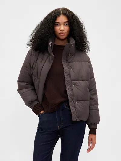Gap Fur-trim Puffer Jacket In Brown