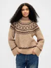 Gap Fuzzy Oversized Turtleneck Sweater In Brown