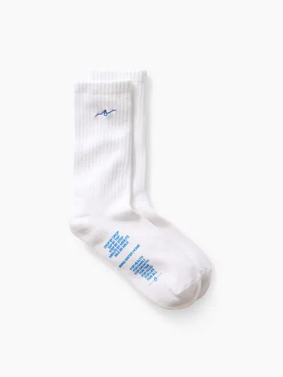 Gap Get Blue Crew Socks In White