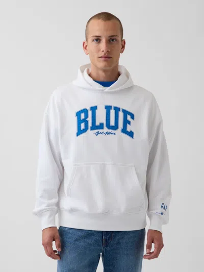 Gap Get Blue Heavyweight French Terry Logo Hoodie In White