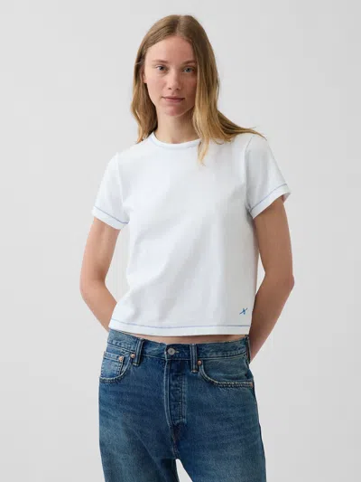 Gap Get Blue Relaxed T-shirt In White